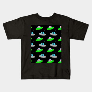 UFO Pattern Digital Art Kids T-Shirt